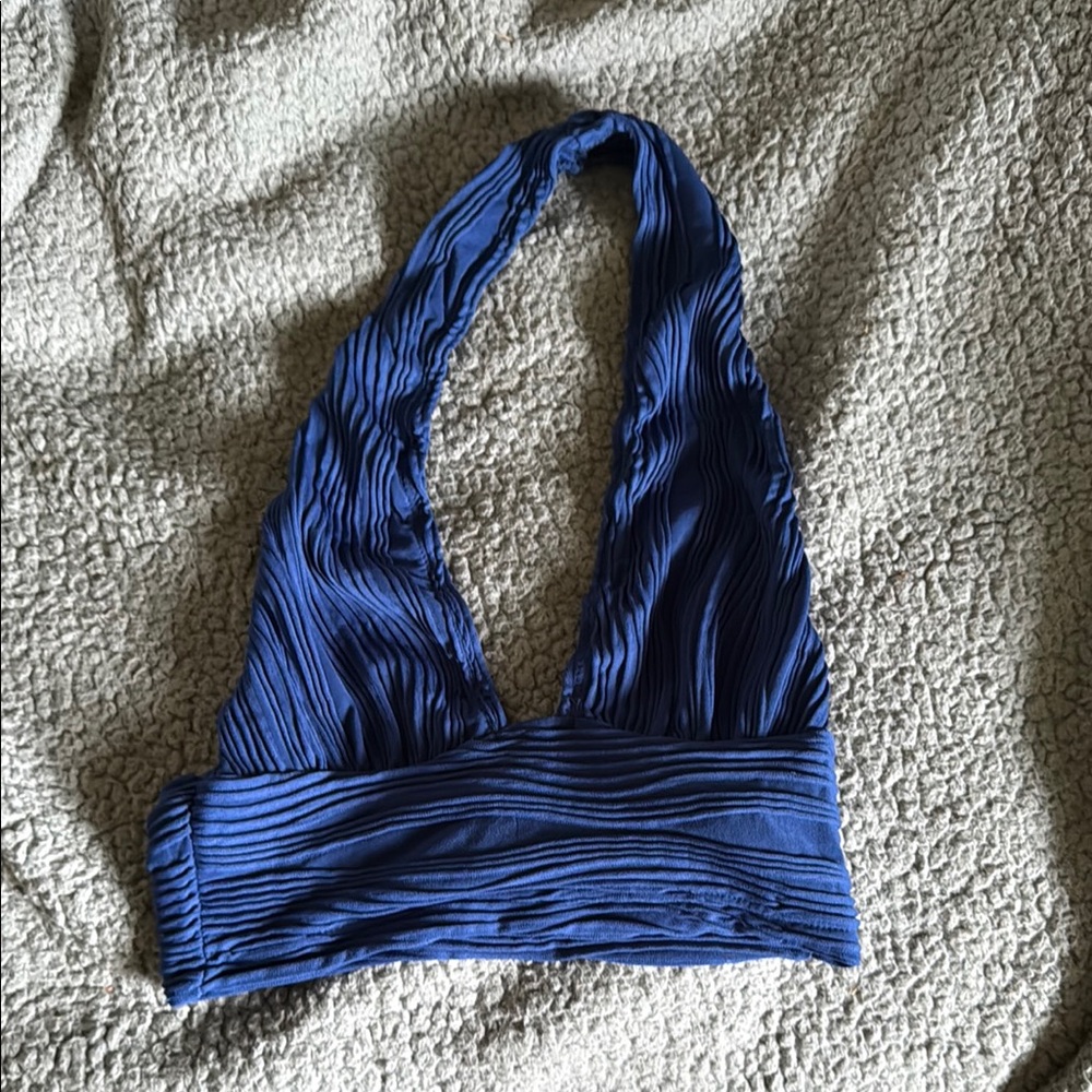 SHEIN Blue Textured Tank Top